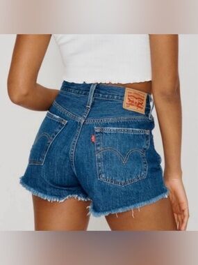 levi's • 501 denim frayed cutoff shorts {vintage}